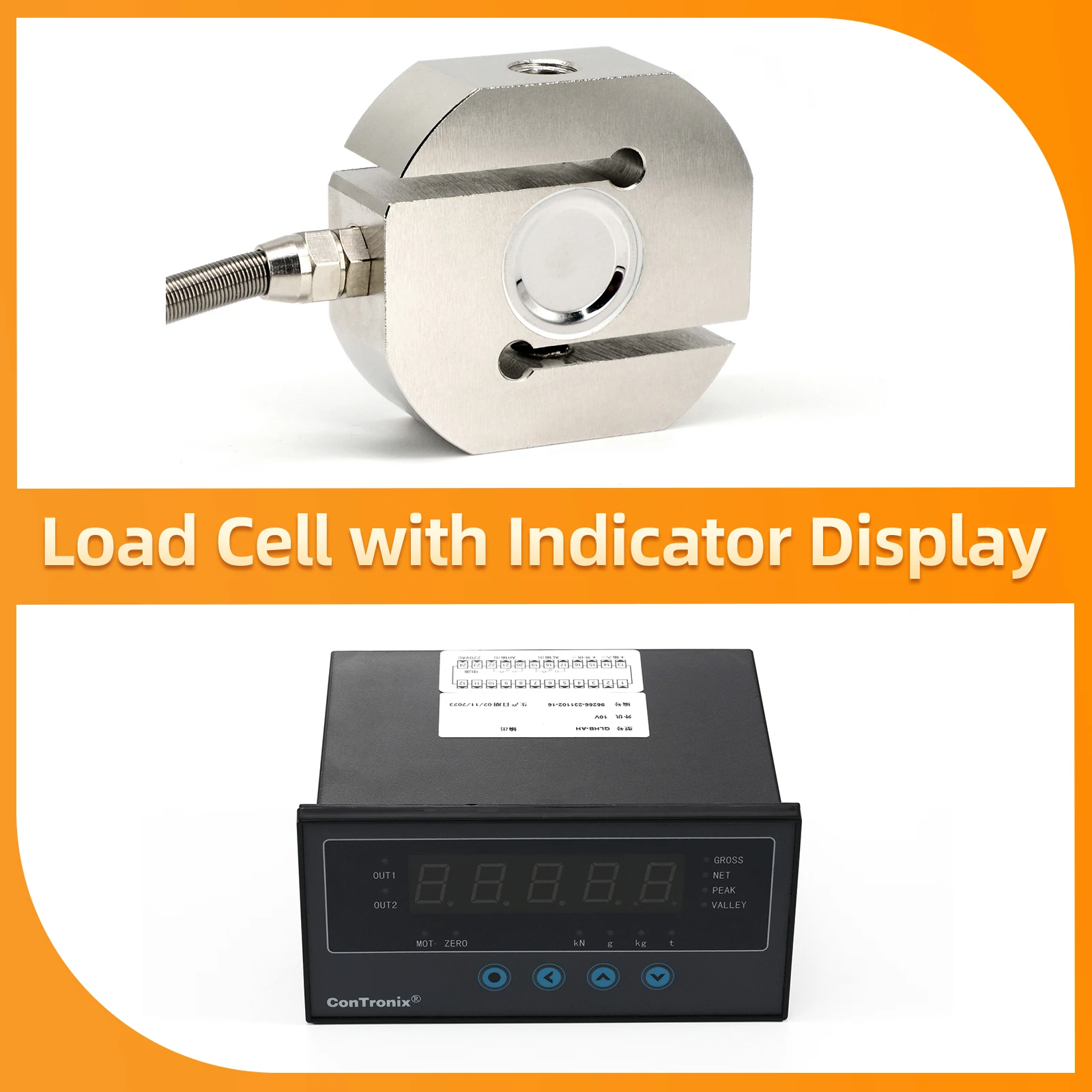 

S-type Load Cell Sensor+Indicator Display Pull Pressure Sensor Weight Sensor Load Cell 3KG 5KG 10KG 20KG 30KG 50KG 100KG 200KG