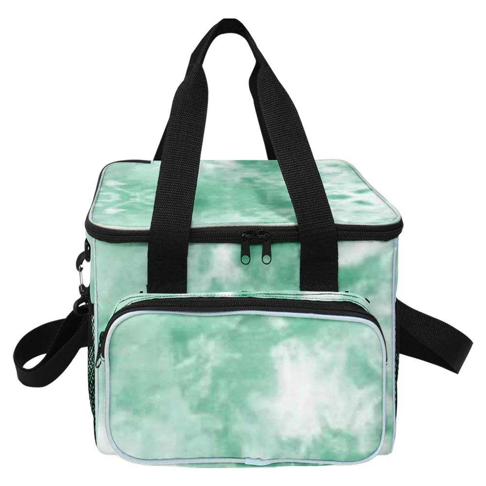 Trendy Popular Trendy Novelty Tie-dye Colorful 3D Print Larger Crossbody Lunch Bag Thermal insulation Food Handbags Ice Bags