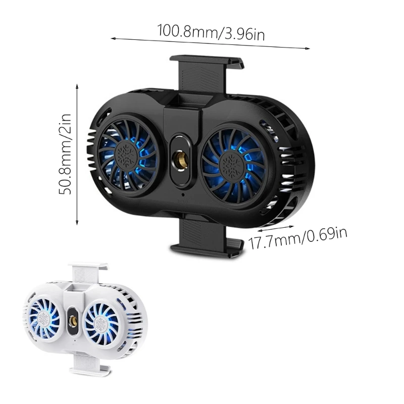 Dropship Double Fan Cellphone Radiator Efficient Semiconductor Cooling Fan Innovative Smartphone Cooling Fan Rapid Cooling Fan