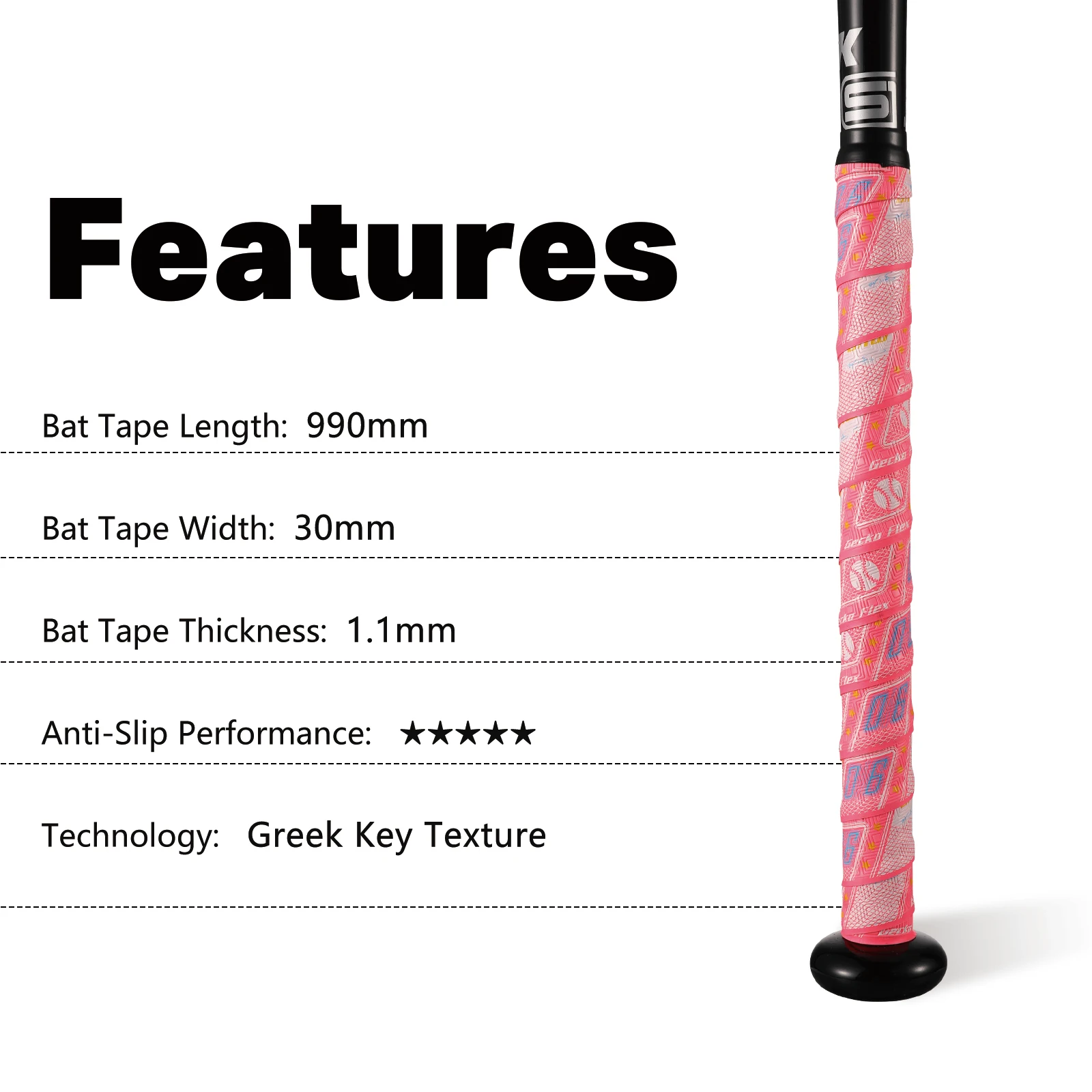 3/6/10pcs AMASPORT Baseball Grip Tape 1.1M Mix-color Anti-Slip Overgrip Easy To Apply & Remove With Pro Design For Baseball