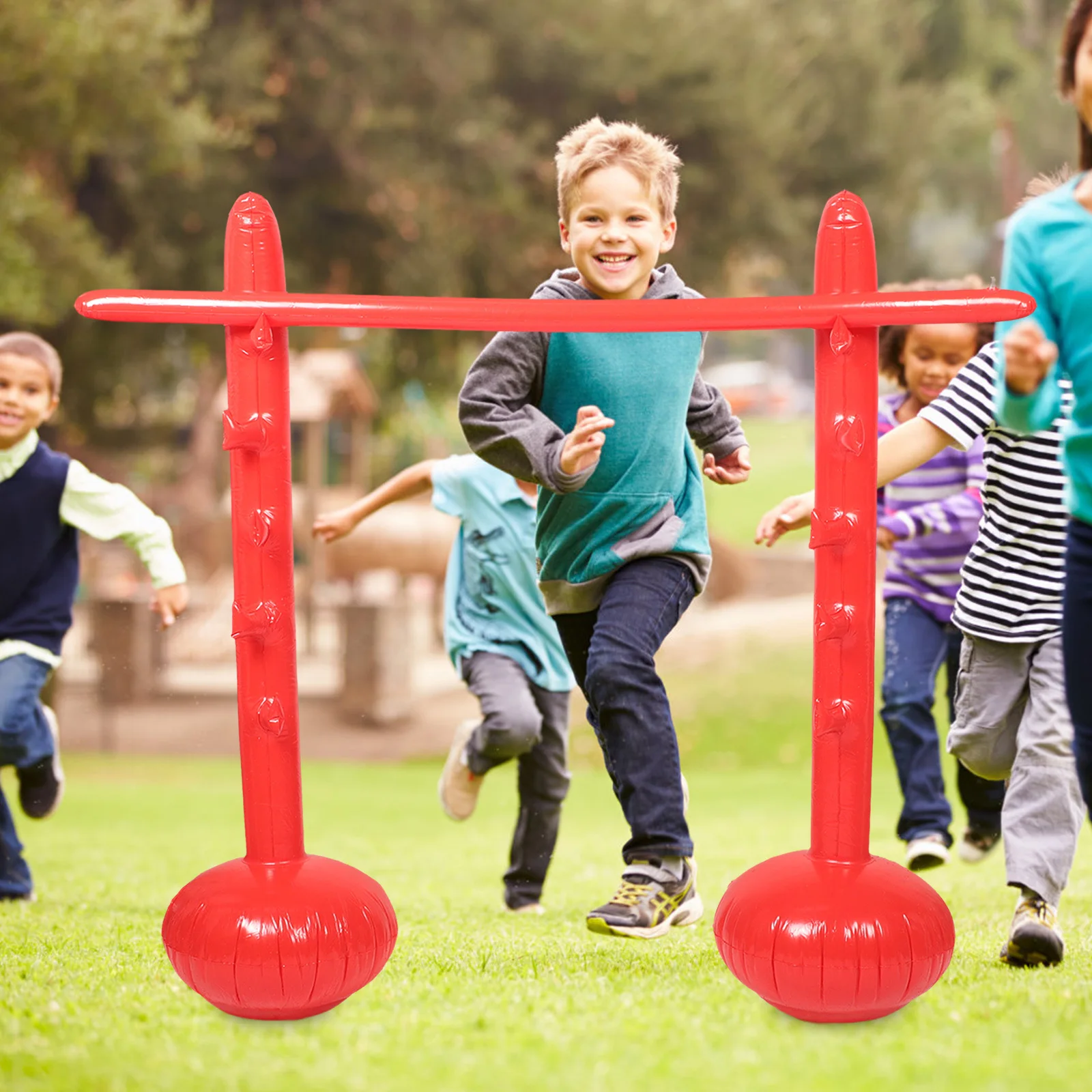 Inflatable High Jump Pole Game Outdoor Sports Party Activity Motor Coordination Family Fun Outdoor Football Goal Post