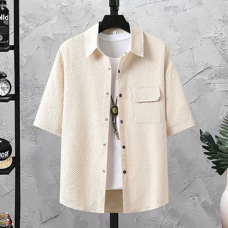 

Casual Thin Sports Two-piece Set 2024 Summer Ice Silk Suit Men's Trendy Short Sleeve T-shirt Shorts One Set