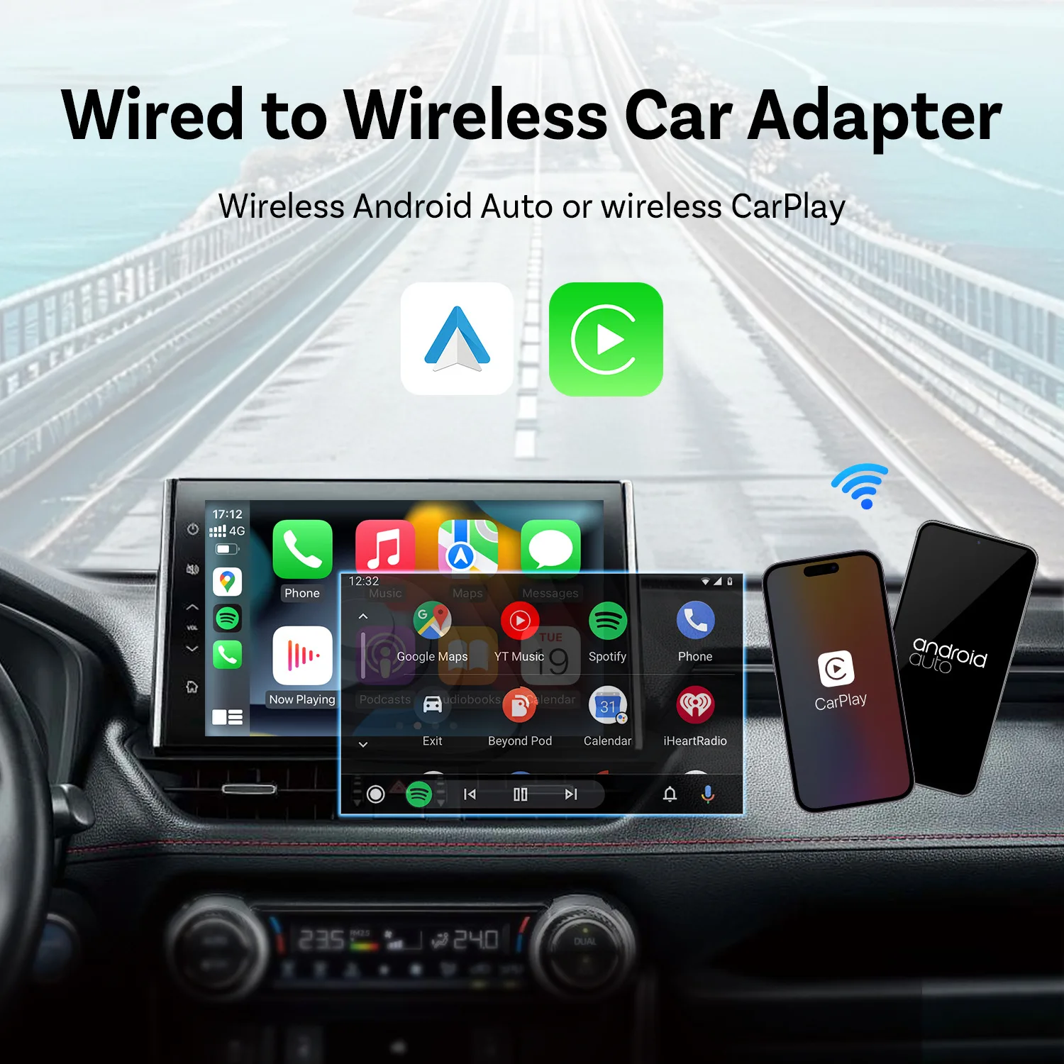 2025 محول Carplay اللاسلكي الجديد Android Auto 2in1 صندوق صغير ذكي WIFI أنظمة CarPlay اللاسلكية للسيارة الذكية #2