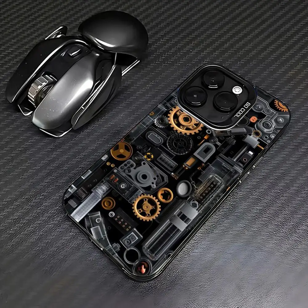 

Mechanical equipment case for iPhone17 16 15 14 13 12 11 Pro/ Max/Plus shock-proof rear cover anti-fingerprint