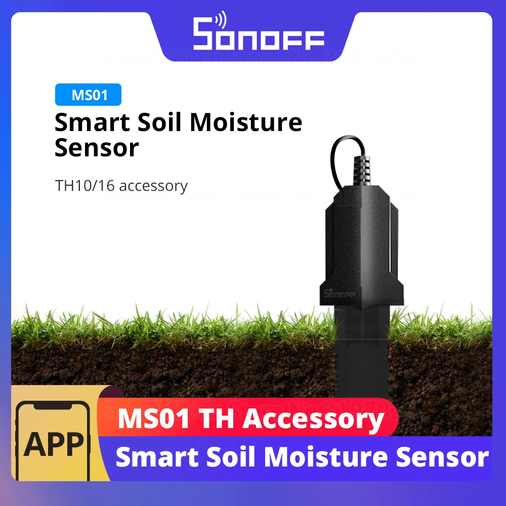 SONOFF MS01 Smart Soil Moisture Sensor TH Elite/TH Origin Accessory IP55 Waterproof Detector DIY Automatically Watering Device