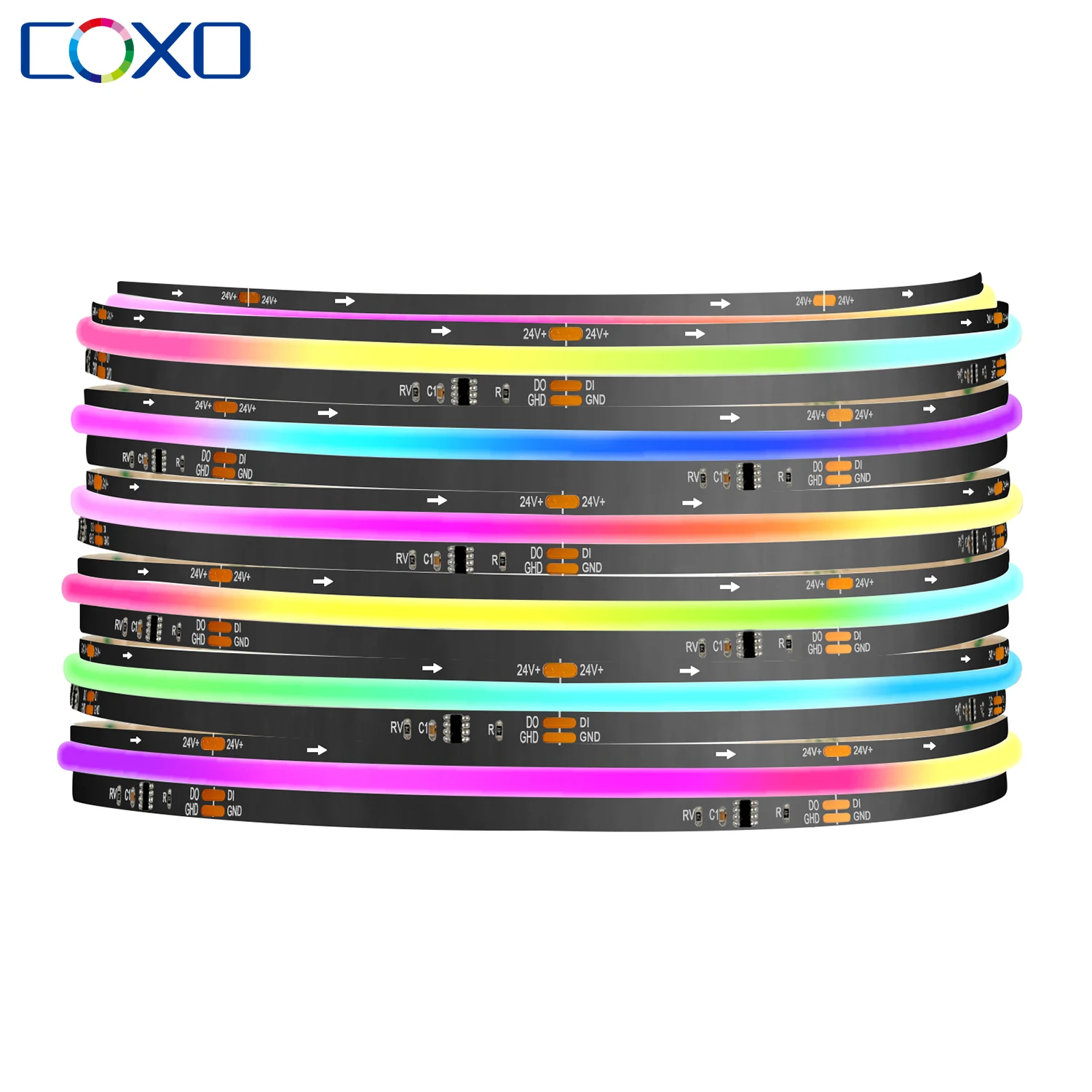 

SPI COB LED Strip Light RGB+IC WS2811 Addressable 420LEDs/m Dream Color WS2812B High Density Flexible COB FCOB Led Lights RA90