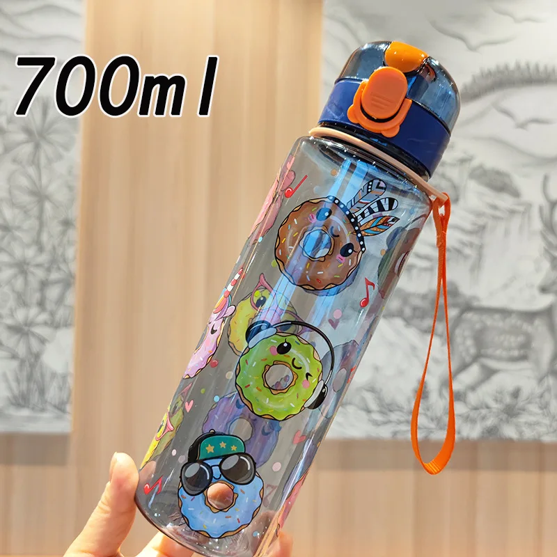 1 قطعة كوب ماء جديد كوب ماء دونات كوب محمول كوب بلاستيكي شفاف مريح غطاء ترتد