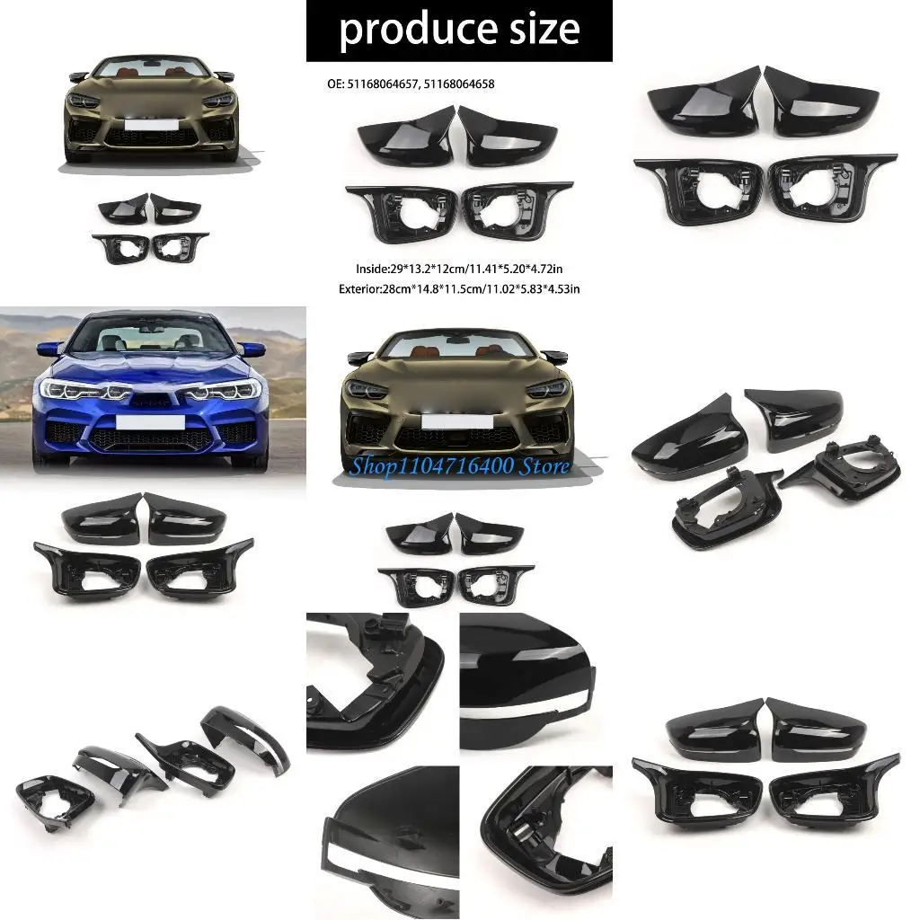 

y1gd Side Mirror Replace Cover Black ABS Construction 51168064657, 51168064658