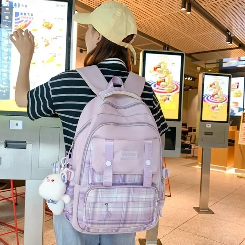 X7XC Tas Sekolah Siswa Ransel Cantik Tas Ransel Kasual Kapasitas Besar Remaja