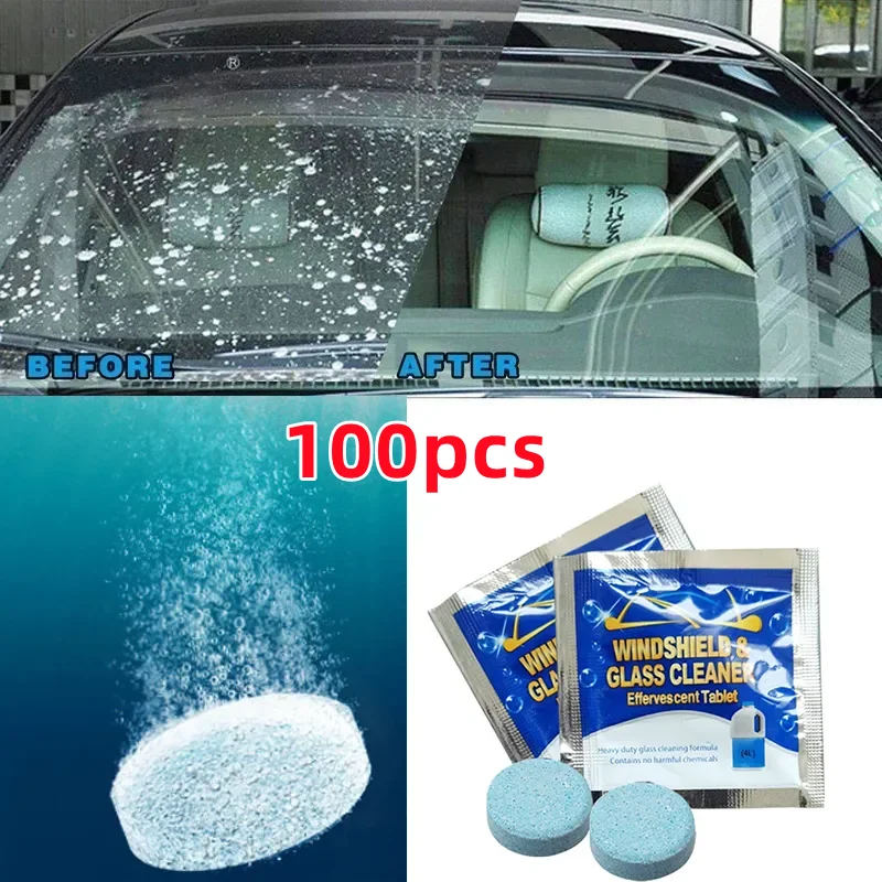 Limpiador efervescente de parabrisas de coche, tableta efervescente de vidrio, limpiador sólido de agua, accesorios universales para automóvil, limpiador en aerosol