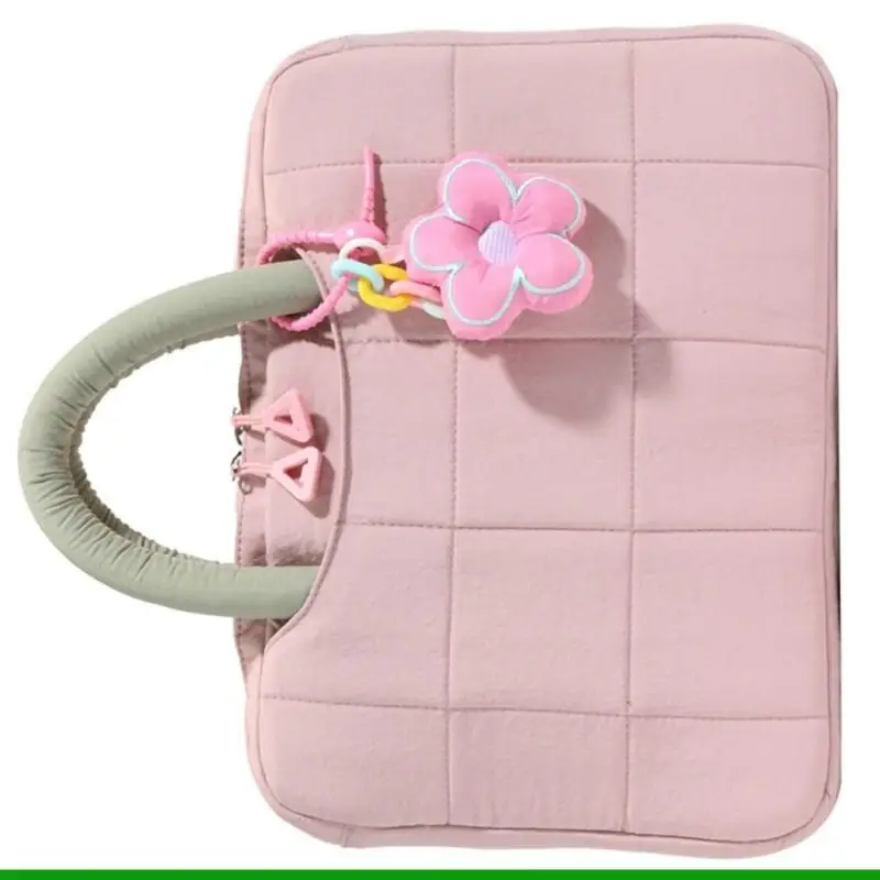 حقيبة كمبيوتر U55C أنيقة على شكل زهرة بأكمام واقية مبطنة لأجهزة الكمبيوتر المحمول مقاس 14 بوصة، تصميم مناسب للسفر