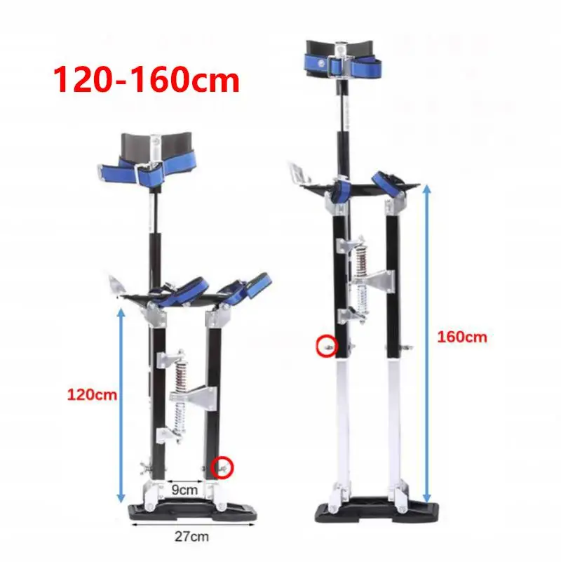 24-40" Professional Aluminum Alloy Plastering Stilt Ladder Adjustable Plastering Stilts Paint Painter Tool Accessory Stage Props
