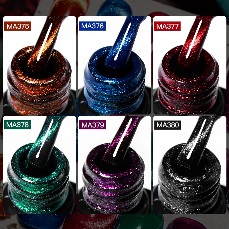 7ML Black Crystal Cat Eye Gel Polish Christmas Glitter Gel Nails Semi-permanent Nail Polish UV Gel Nail Art nails accessories