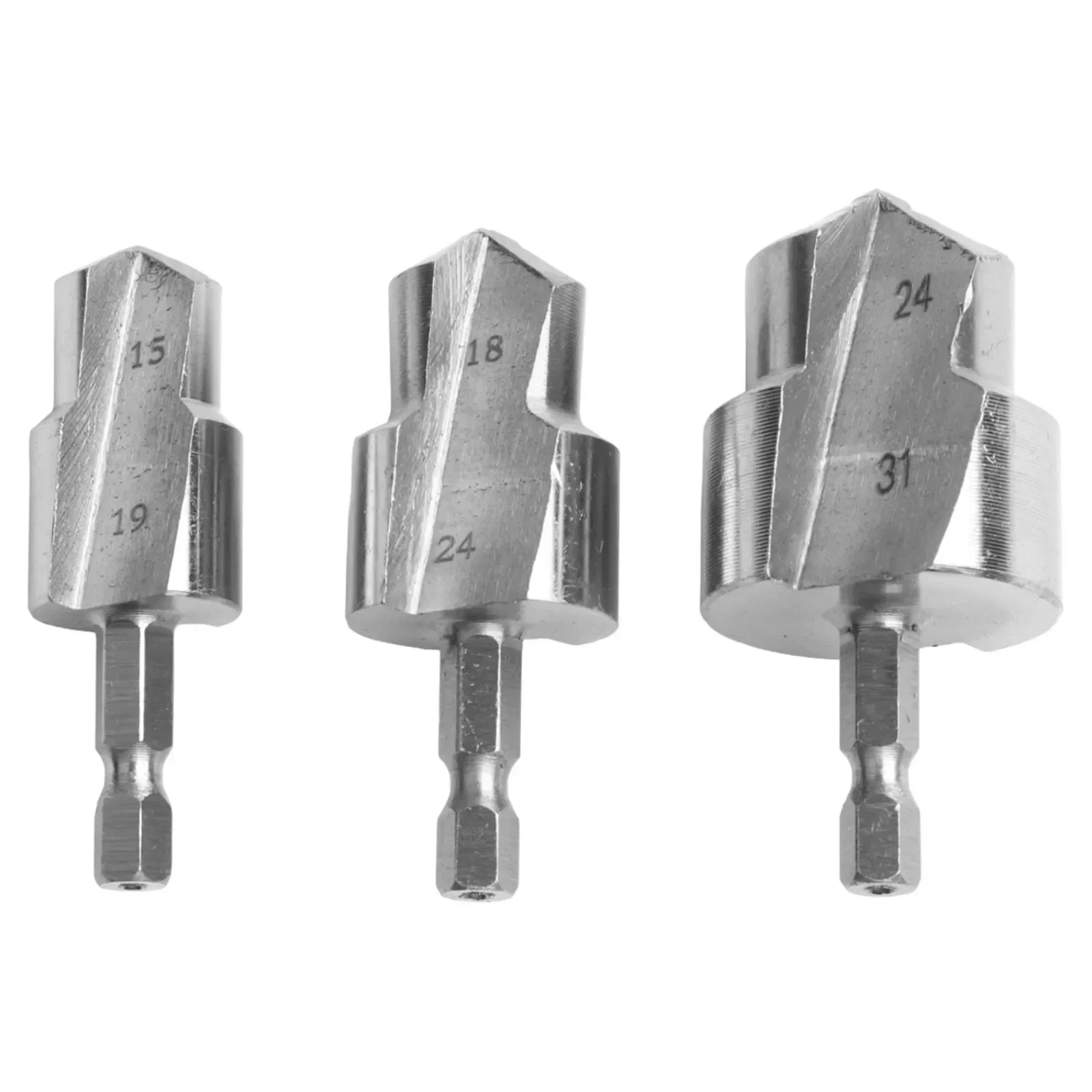 

3-pack 6.35mm Hexagonal Shank Drill Bit Pipe Reamer Punch Plumber