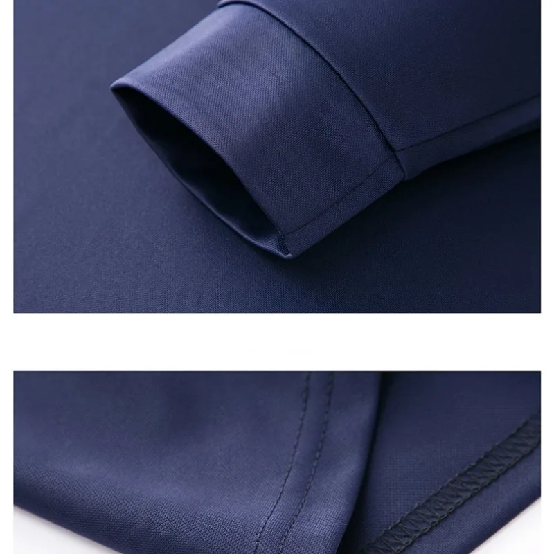 Spring and Autumn Men's Pullover Polo Button Solid Printing Rhinestone Long Sleeve T-shirt Polo Bottom Fashion Formal Tops