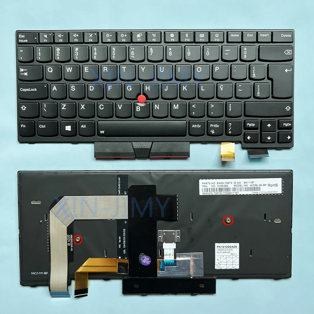 T470 Brazilian Backlit Keyboard For Lenovo Thinkpad T470 T480 A475 A485 SN20L72673 9A11167 01AX364 WIDBL-84 BR PK1312D2A00