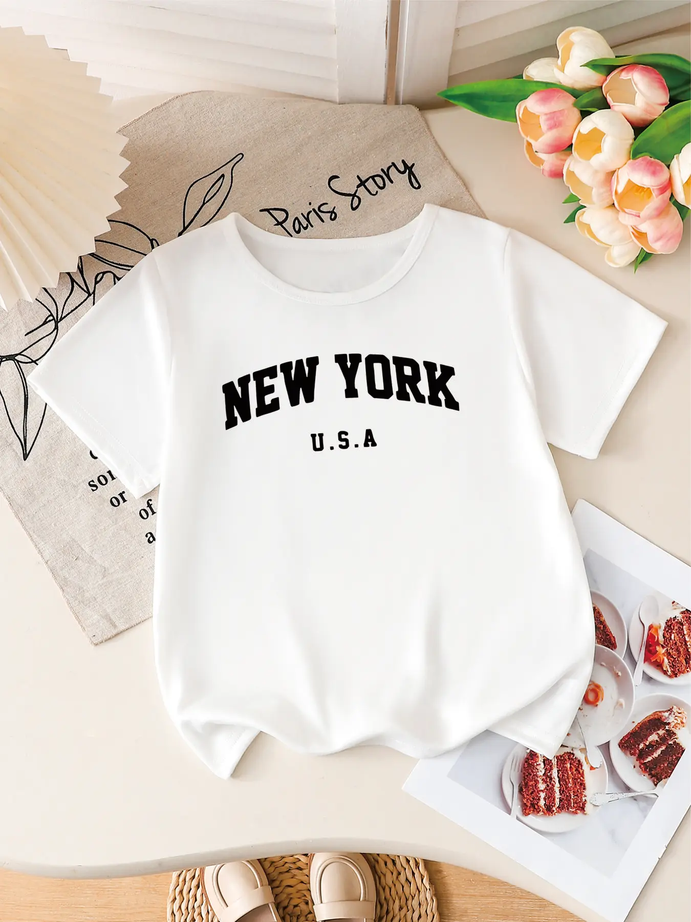 Kids Boys/Girls White T-Shirt, 
