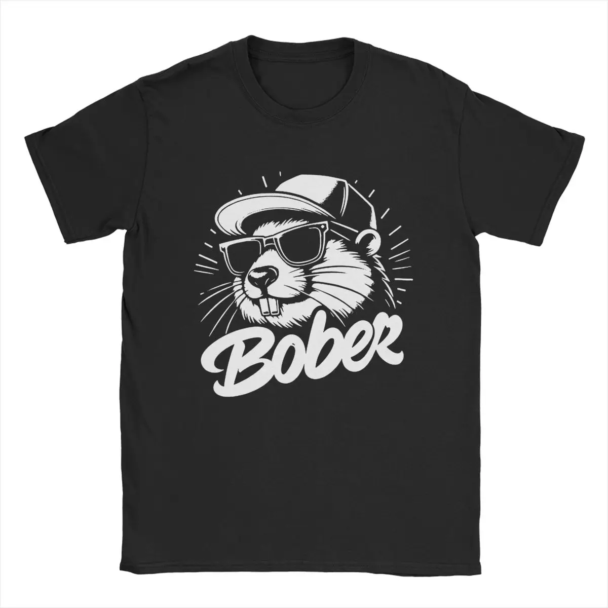 Casual Bobr Kurwa Funny Polish Beaver T-Shirt for Men Round Neck 100% Cotton T Shirts Short Sleeve Tee Shirt Unique Tops