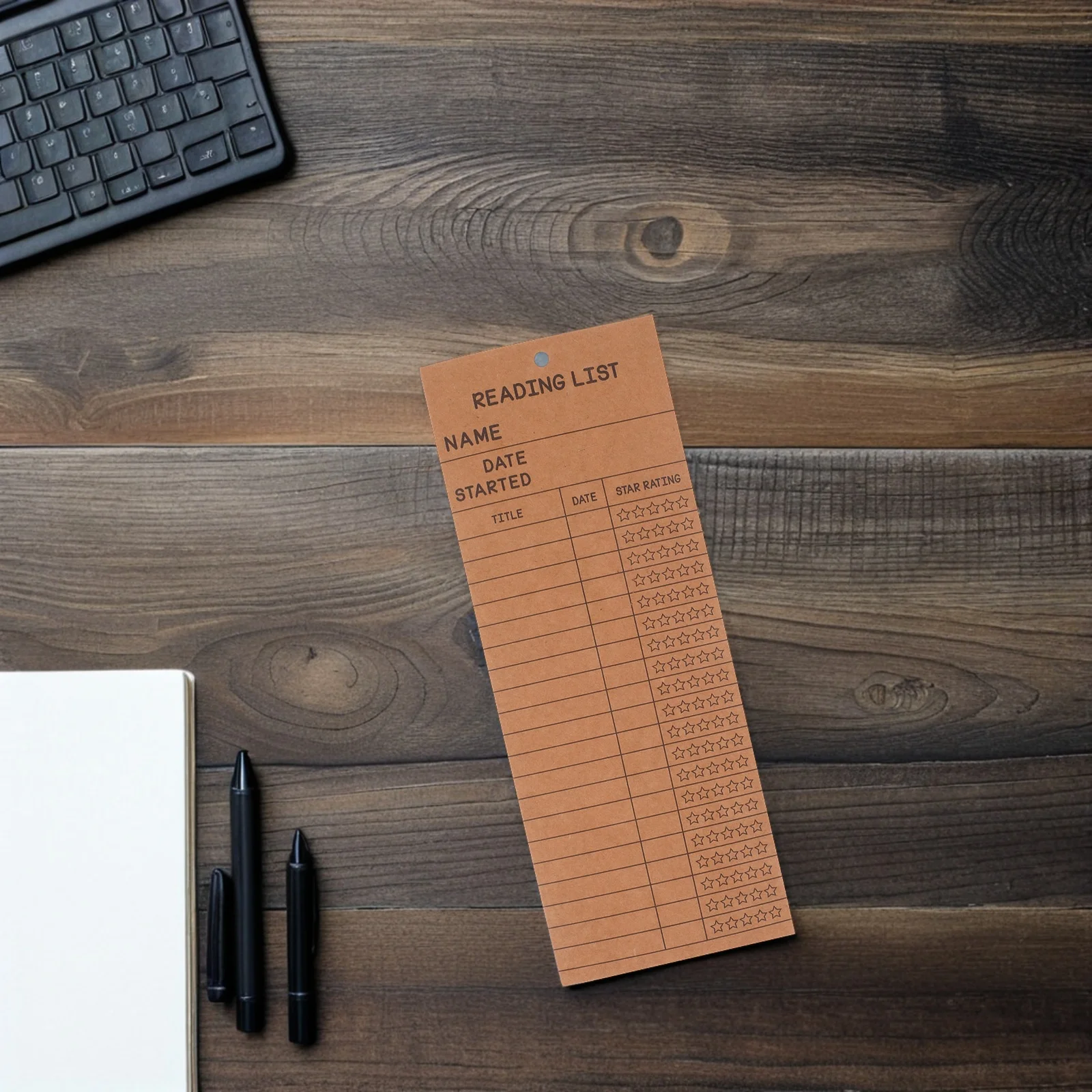 50 قطعة قائمة القراءة المرجعية الإشارات المرجعية الورقية للطلاب المعلمين اللوازم المدرسية المسار كتاب عنوانات التواريخ تصنيقات بطاقة المكتبة