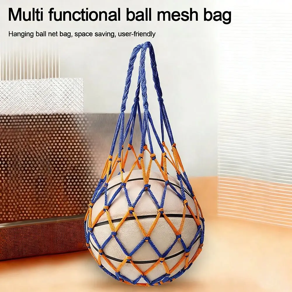 New High Quality Portable Durable Nylon Nylon Net Bag Weaving Multiple Colors Basketball Carry Bag Ball Net Pouch Football Balls