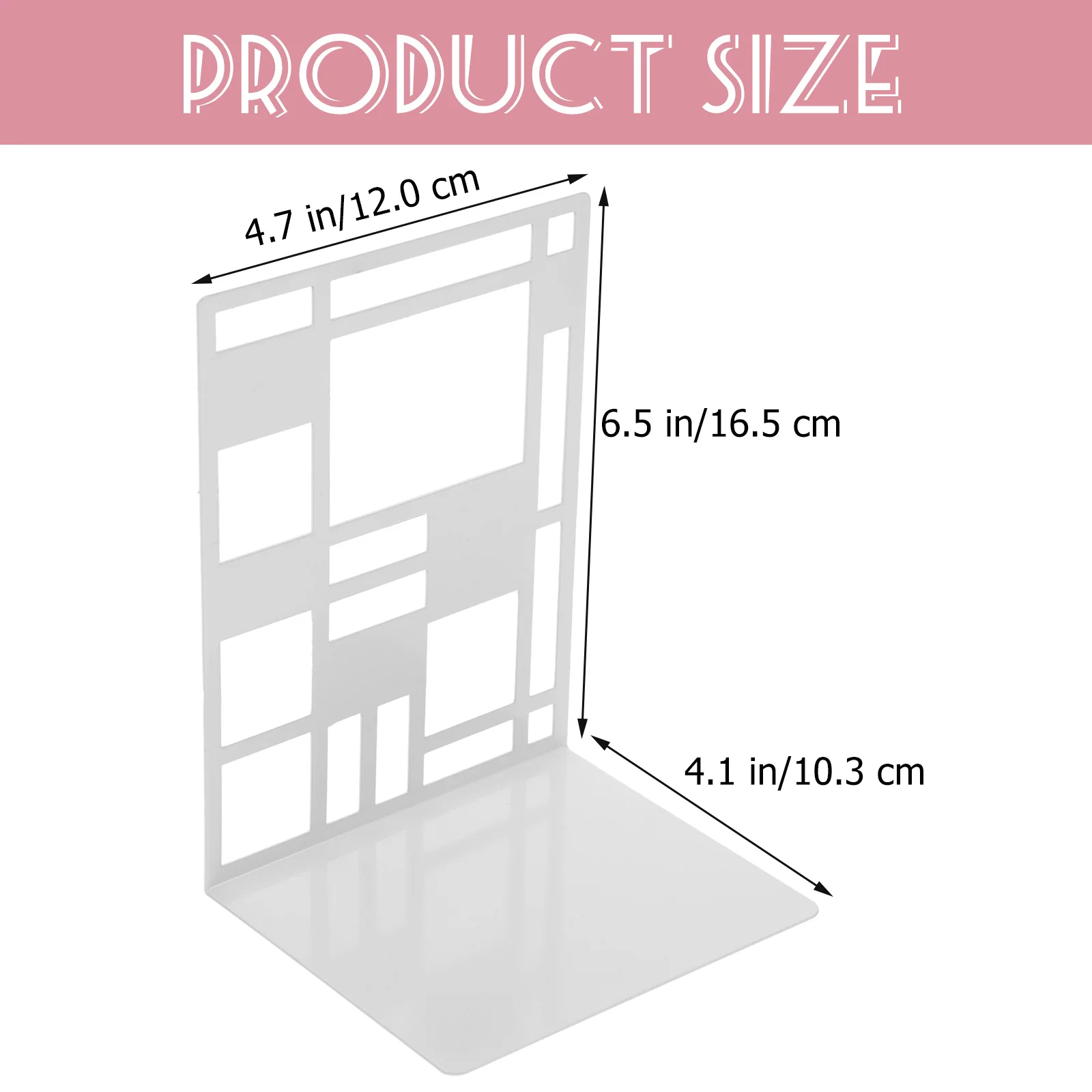 

2Pcs Metal Bookstands Strong Bookshelf Supports for Heavy Books Desktop Decoration Book Ends Book Ends for Shelves