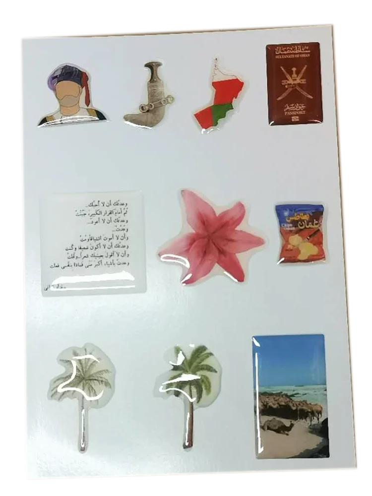 5 Blatt/Packung, modische arabische Expoy-Aufkleber für Handyhüllen, niedlich, DIY, dekorativ – Detail 7