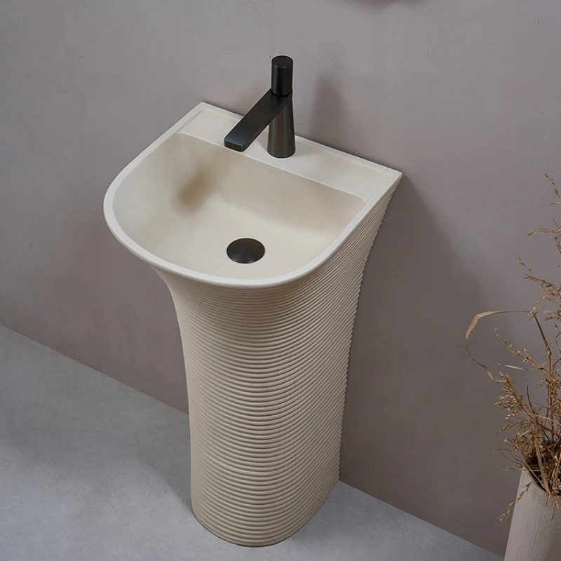 

Personalized wash basin integrated floor-to-ceiling wash table creative art striped column basin