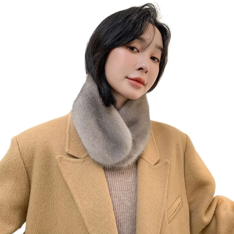 

Whole mink fur scarf women real fur collar warm winter fashion Korean style