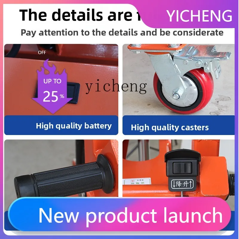 

ii2-28 electric lifting oil drum truck stacker small movable electric forklift oil drum loading and unloading device