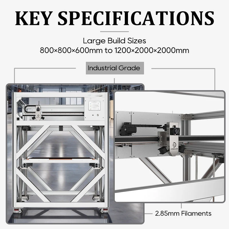 Huge Size Home 3D Printer Auto Level Plug and Play Silent FDM Printing Machine for Hobby Beginners