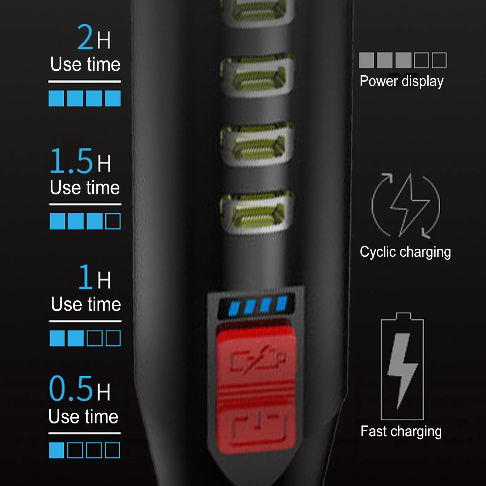 Linterna LED recargable con bate de béisbol, lámpara de seguridad, herramienta de iluminación de emergencia, 4 modos de luz