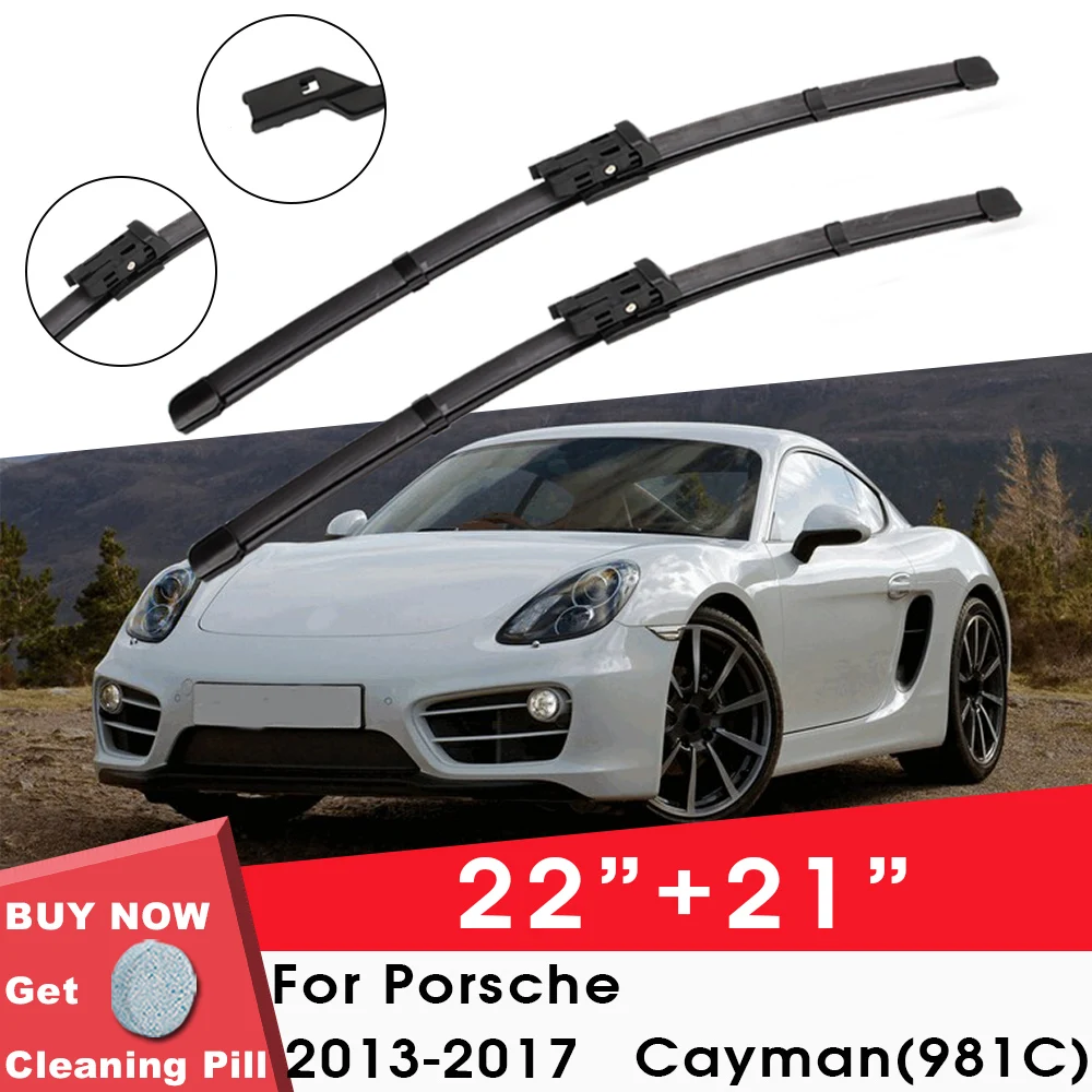 

Car Wipe Front Window Windshield Rubber Silicon Gel Refill Wiper For Porsche Cayman(981C) 2013-2017 22"+21" Car Accessories