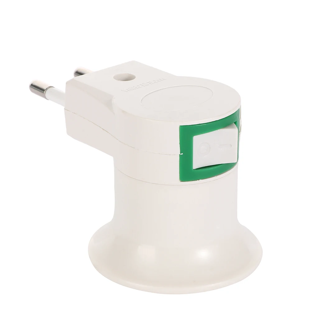EU Plug With On/Off Switch Wall Lamp Light Socket Splitter Lamp Holder Socket Adapter Bulb Base Screw Converter