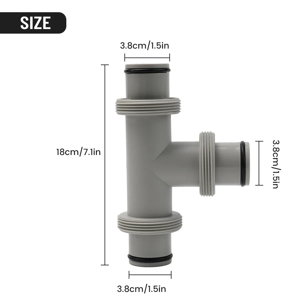 1pcs Hose Adapter 1.5in Tee T-connector For Intex 1.5in Tee T-Joint Pool Part Spas Swimming Pool Equipment Parts Pumps Sun Tools