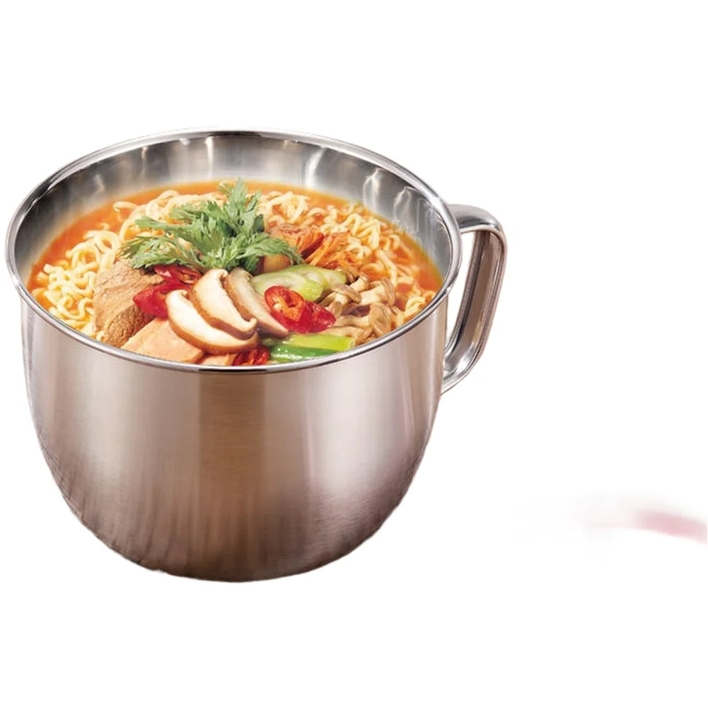 

Large Capacity Stainless Steel For INSTANT Noodle Bowl with Lid Leak Proof Microwave Safe Suitable for Food and Snack Storage