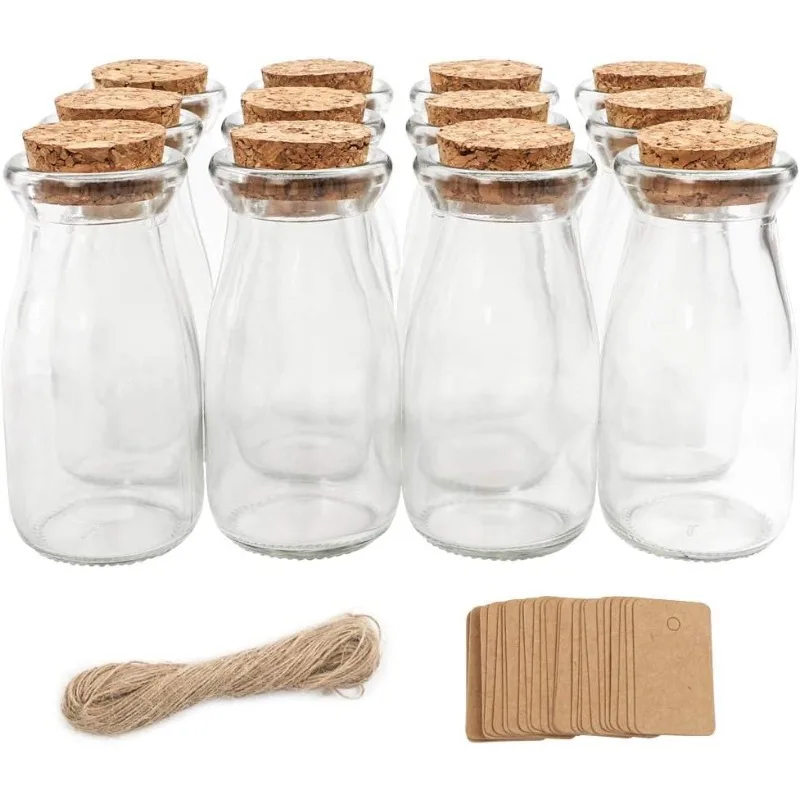 

12pcs 3.4oz Small Glass Jars with Lids, 100ml Candy Jars Potion Bottles with Cork, for Party Wedding Favors Halloween Décor