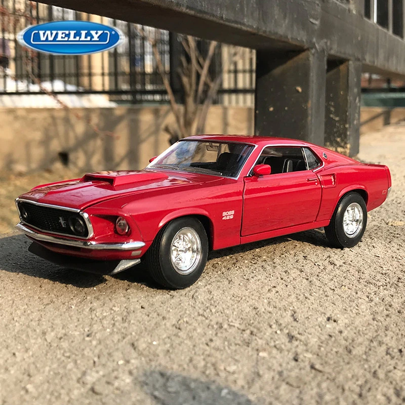 

WELLY 1:24 Ford Mustang Boss 429 Alloy Sports Car Model Diecasts Metal Toy Classic Vehicles Car Model Simulation Childrens Gifts