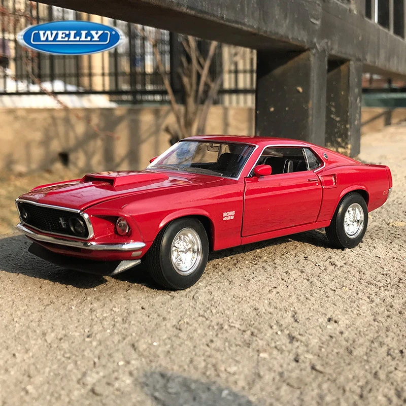 WELLY 1:24 Ford Mustang Boss 429 Alloy Sports Car Model Diecasts Metal Toy Classic Vehicles Car Model Simulation Childrens Gifts