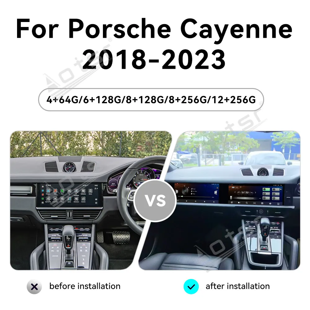 

Автомобильный радиоприемник CarPlay с двойным экраном, 24,6 дюйма, Android 13 для Porsche Cayenne 2018-2023, обновленный мультимедийный плеер с Dalian Screen, GPS BT