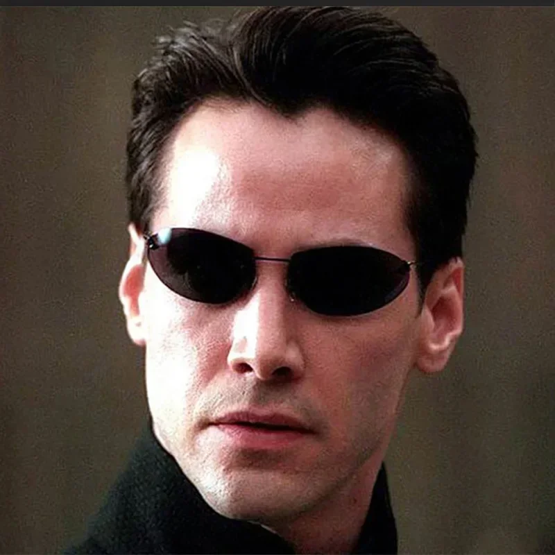 The Matrix Fashion Upgrade Cool Glasses Polarized Sunglasses Vintage Ultralight Rimless Driving Brand Design Sunglasses for Men
