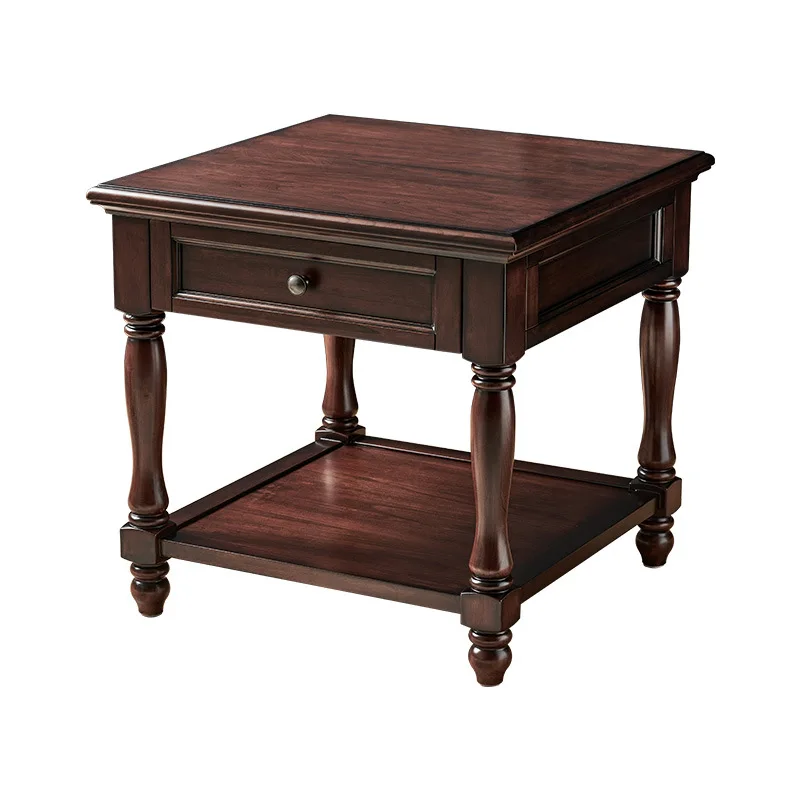 

American solid wood edge sofa living room with drawers storage