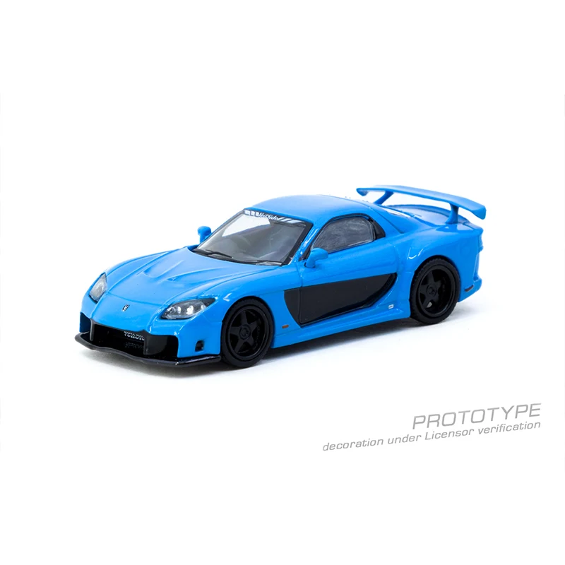 PreSale TW Mazda 1:64 RX7 VeilSide Fortune7 Blue Diecast Car Model Collection Toys Tarmac Works
