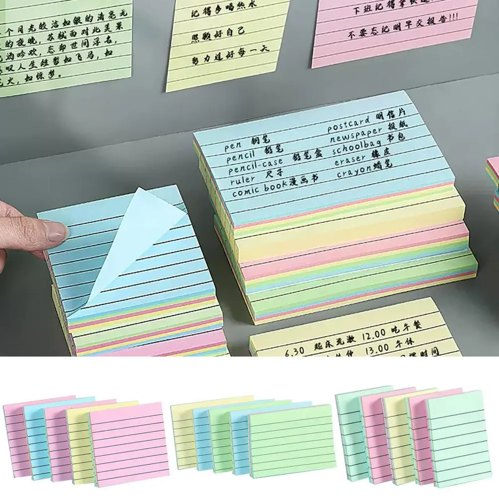 Bulk Pack Index Kaarten Index Kaarten Gestreepte Plakbriefjes Set Met Grote Plakkerigheid Glad Schrijven 4 Stuks Zelfklevend Voor College