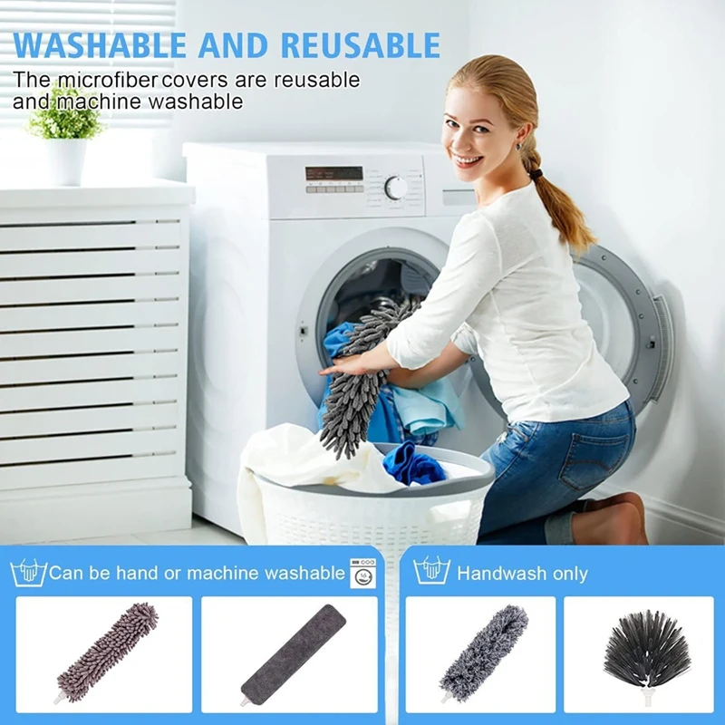 For Cleaning Duster Withextension Pole,Extendable Duster With100 Inches Forcleaning Ceiling Fans B