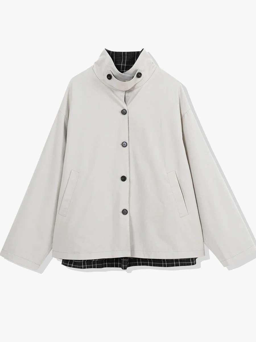 

Повседневная двусторонняя куртка Zimode с воротником-стойкой, цветными вставками и хлопковым наполнителем для женщин: тепло и комфорт