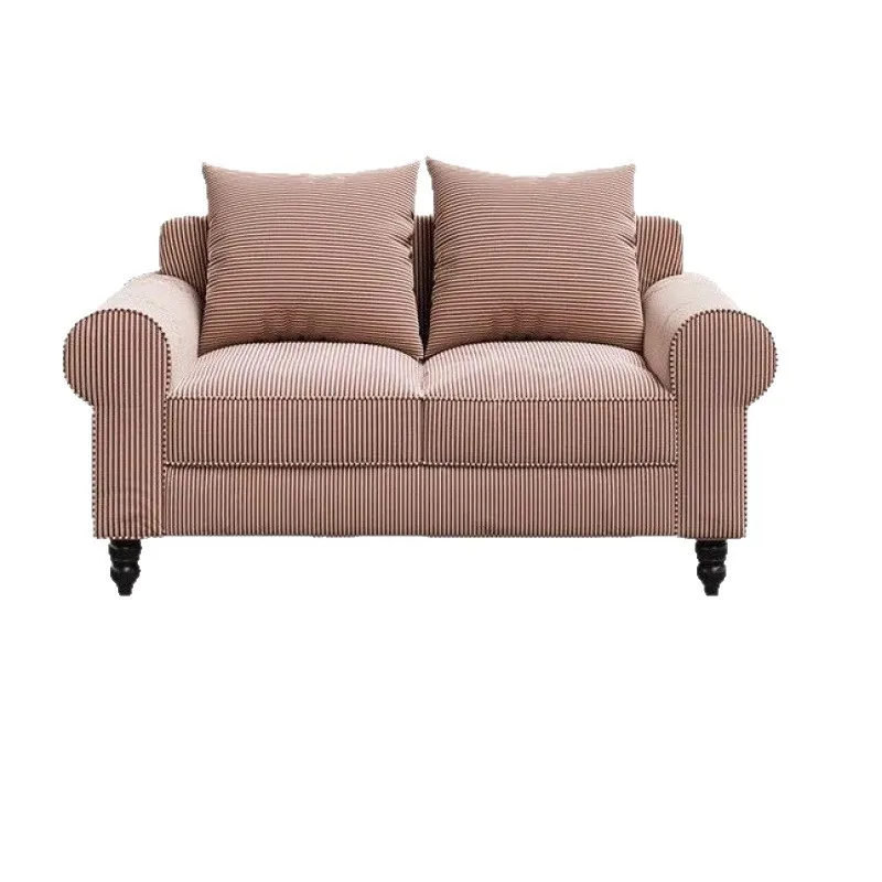 

Американский элитный полосатый тканевый диван для маленькой квартиры, дома, гостиной, интернет-знаменитости, креативный дизайнер, двойной массив дерева