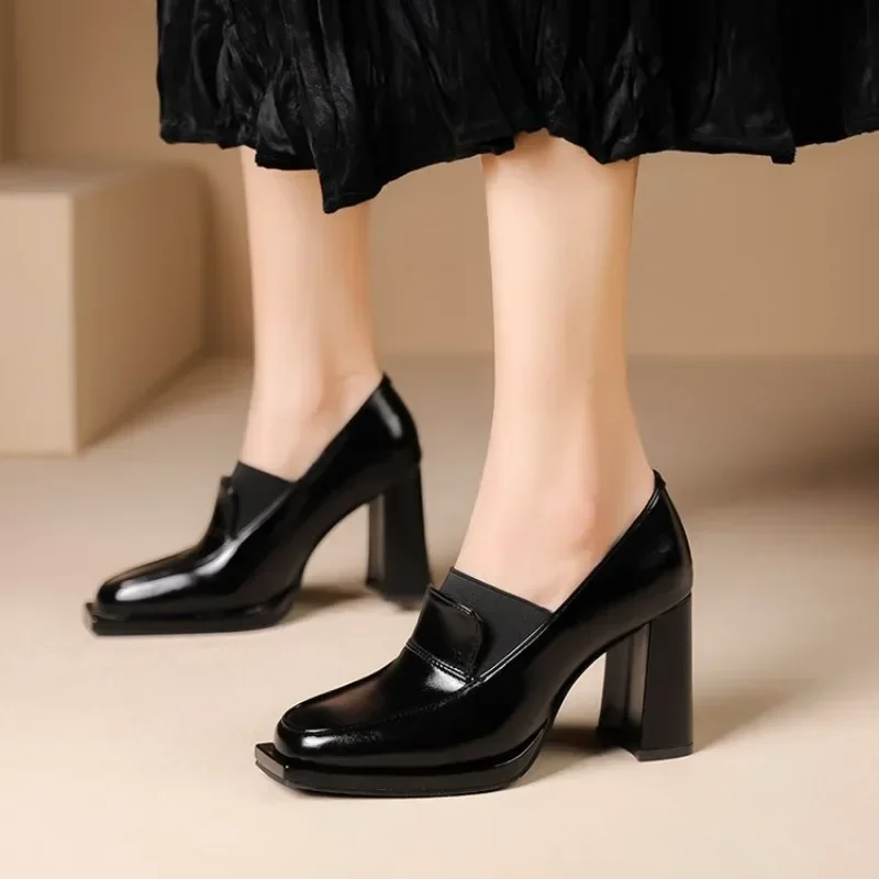 2024 Woman High Heels Loafers Spring Autumn Elegant Ankle Strap Thick Heels Party Shoes Wedding Shoe Woman Pumps Gifts