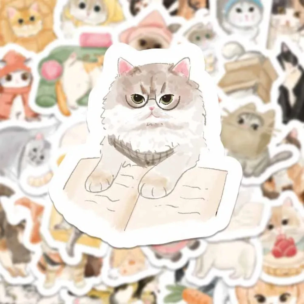 80 قطعة ملصقات القط لطيف الكرتون هريرة الكتابة على الجدران الشارات DIY بها بنفسك سكرابوكينغ حقيبة الأمتعة الهاتف المحمول Kawaii ملصق لعبة أطفال