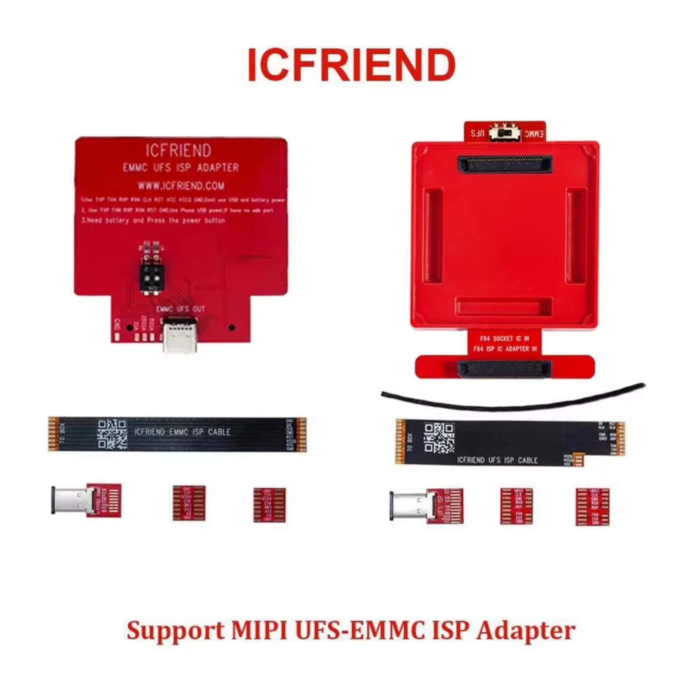 F64 Adapter Supports MIPI UFS-EMMC ISP Adapters and Easyjtag/BGA254 Socket Modifications.