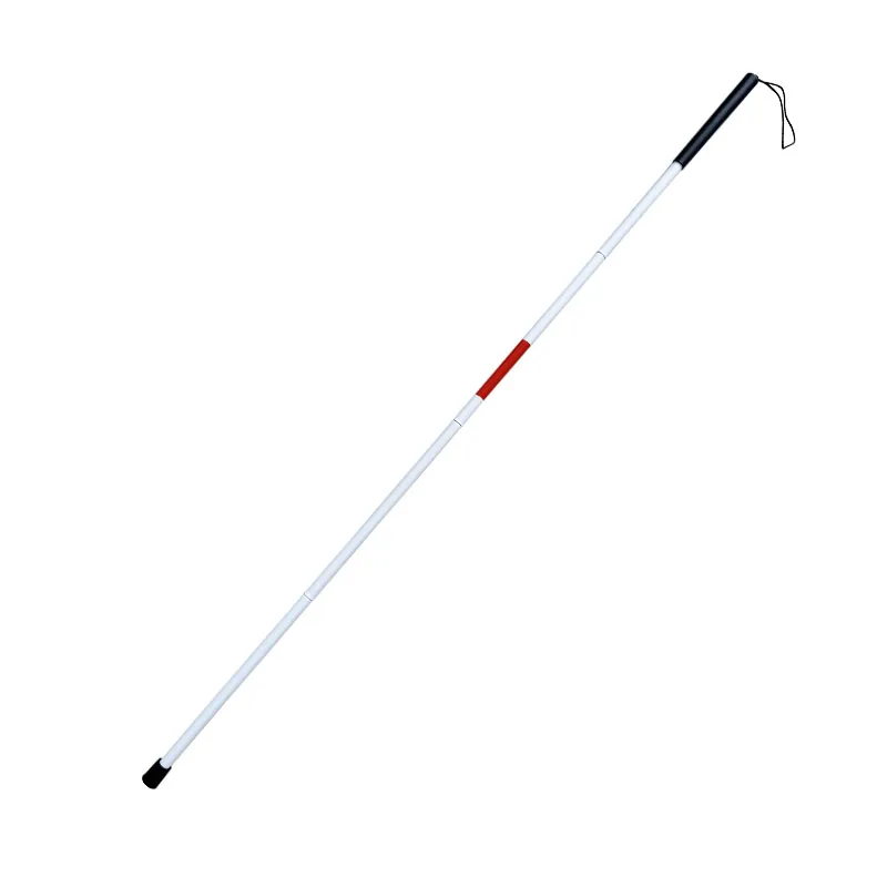custom.4-Section White Foldable Trekking Pole Portable Blind Guide Cane Outdoor Activities Camping and Hiking Plastic Ha